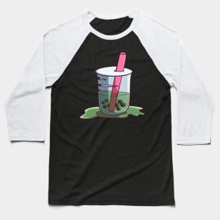 Scratched Boba Milktea Halloween Cute Food Baseball T-Shirt